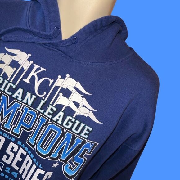 Stitches Kansas City Royals Hoodie Blue MLB Playoffs Hoodie Size Large - Picture 2 of 8